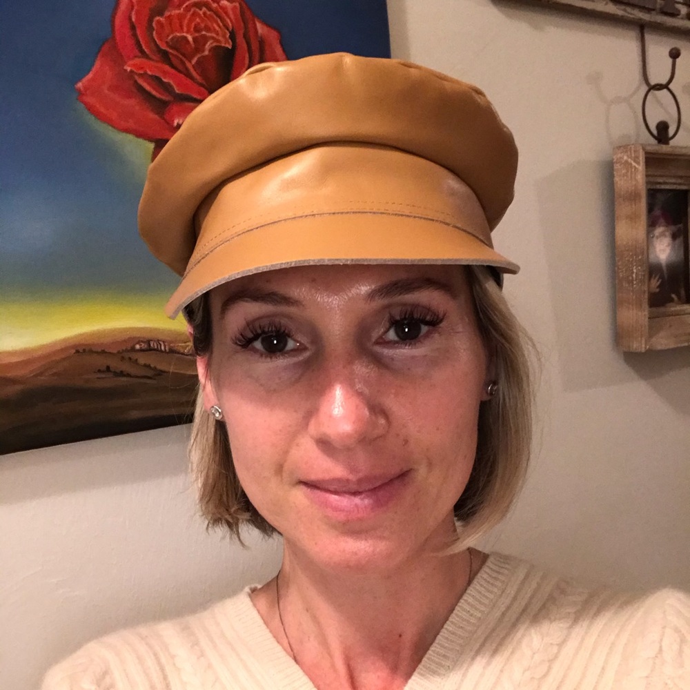 Lack of Color ,Tan leather cap